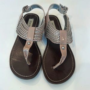 Steve Madden Pink/Silver Flat Sandals